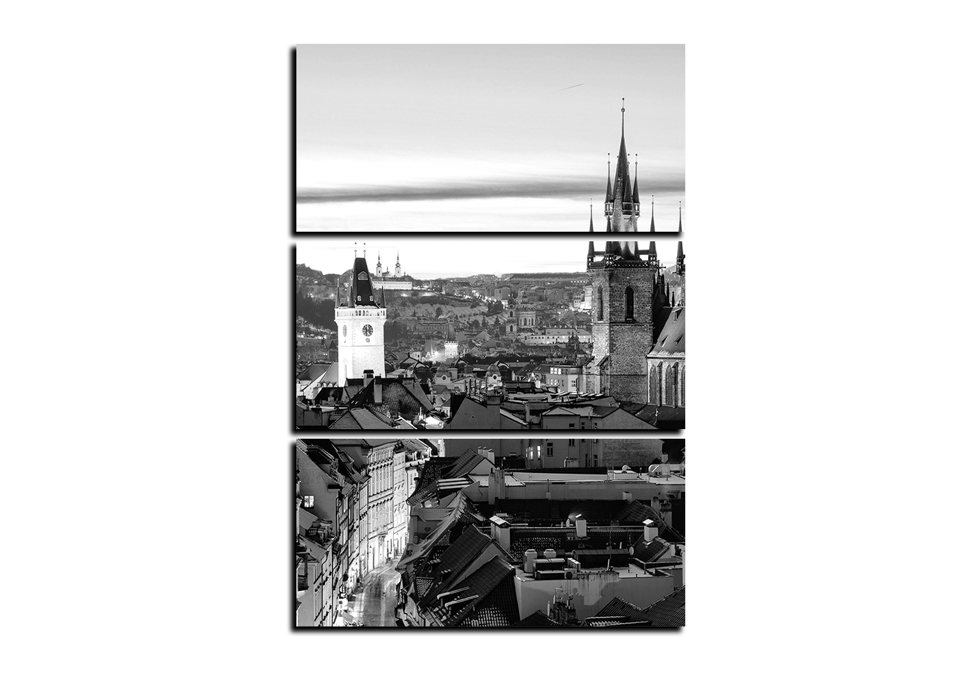 Obraz na plátně - Panoramatický pohled na starú Prahu - obdélník Obraz na plátně - Panoramatický pohled na starú Prahu - obdélník